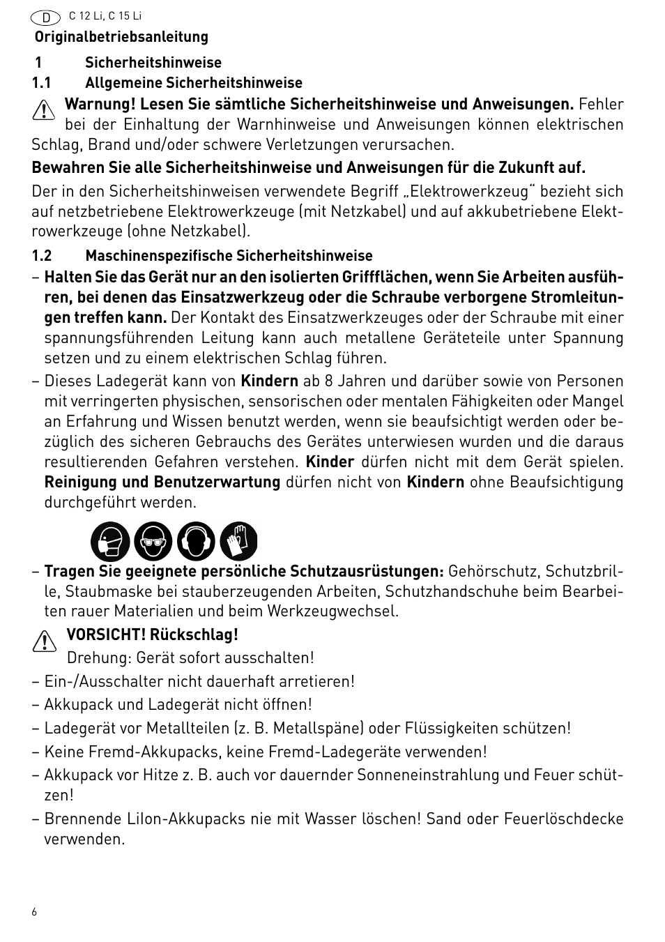 Festool C 15 Li User Manual | Page 6 / 83