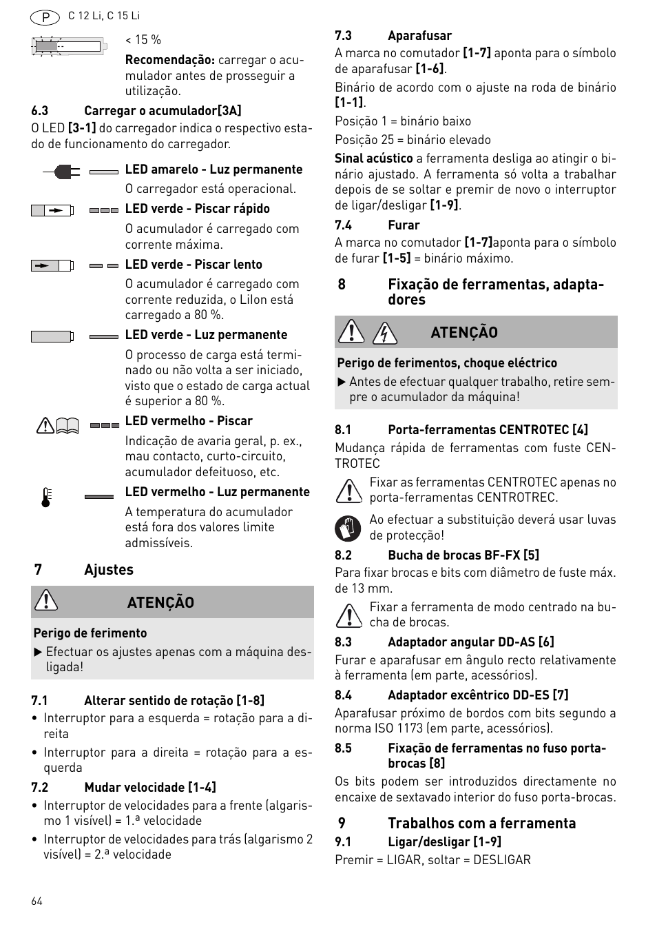 Festool C 15 Li User Manual | Page 64 / 83