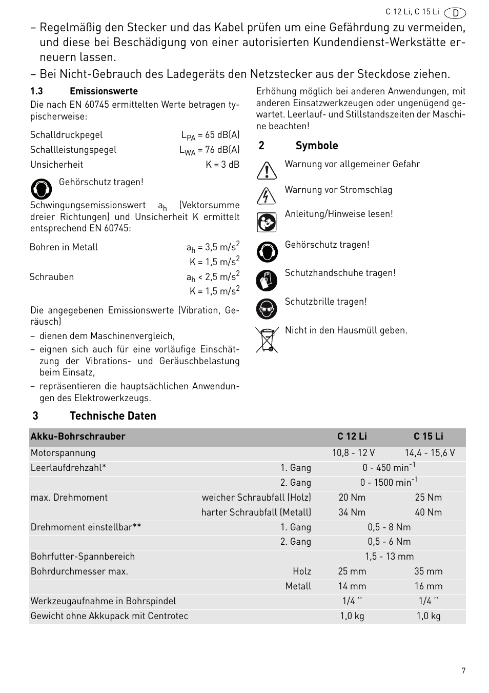 Festool C 15 Li User Manual | Page 7 / 83