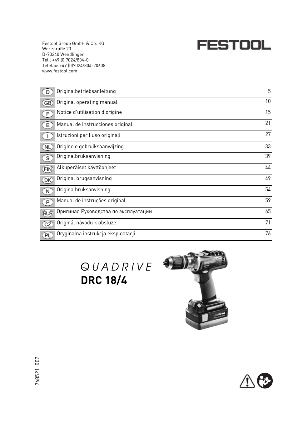Festool DRC 18-4 User Manual | 81 pages