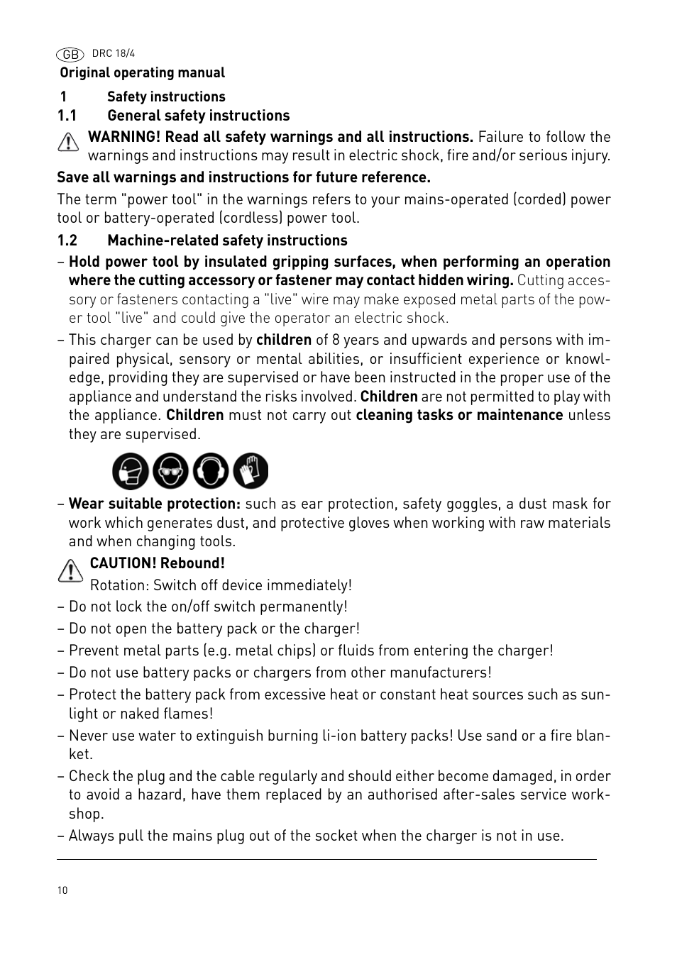 Festool DRC 18-4 User Manual | Page 10 / 81