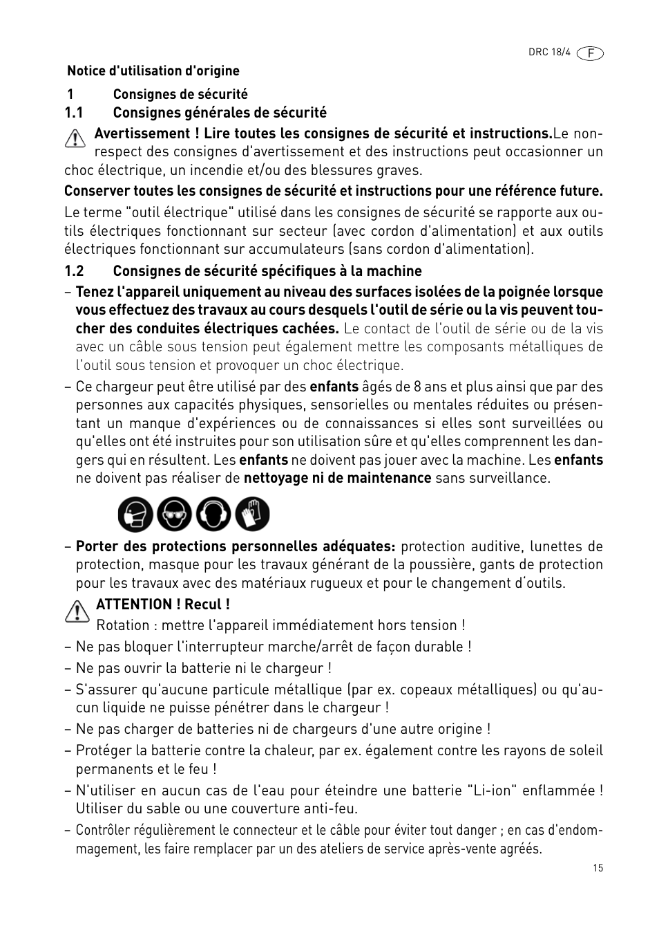 Festool DRC 18-4 User Manual | Page 15 / 81