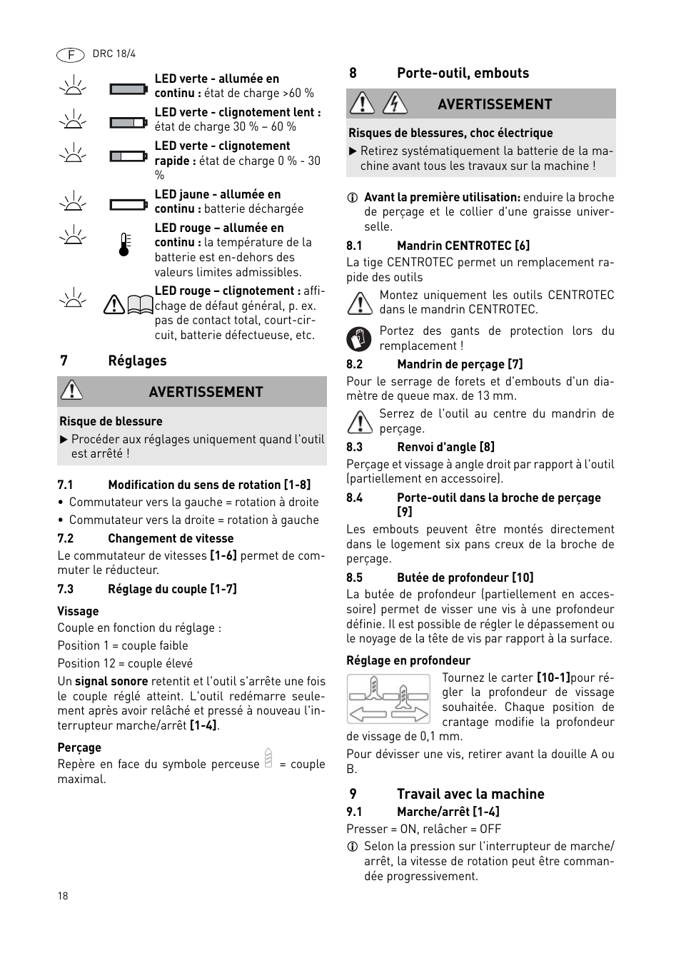 Festool DRC 18-4 User Manual | Page 18 / 81