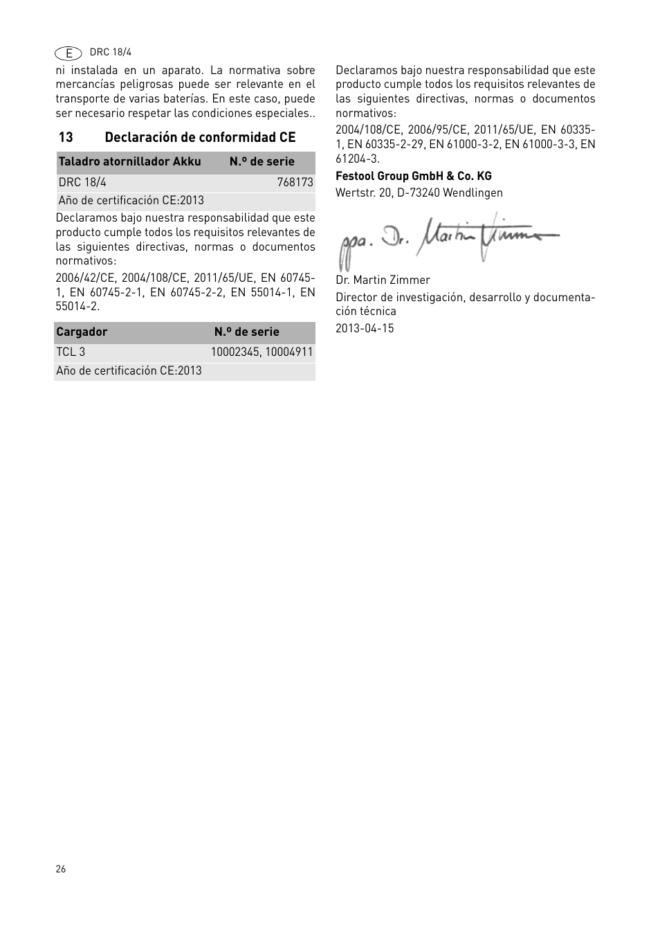 Festool DRC 18-4 User Manual | Page 26 / 81