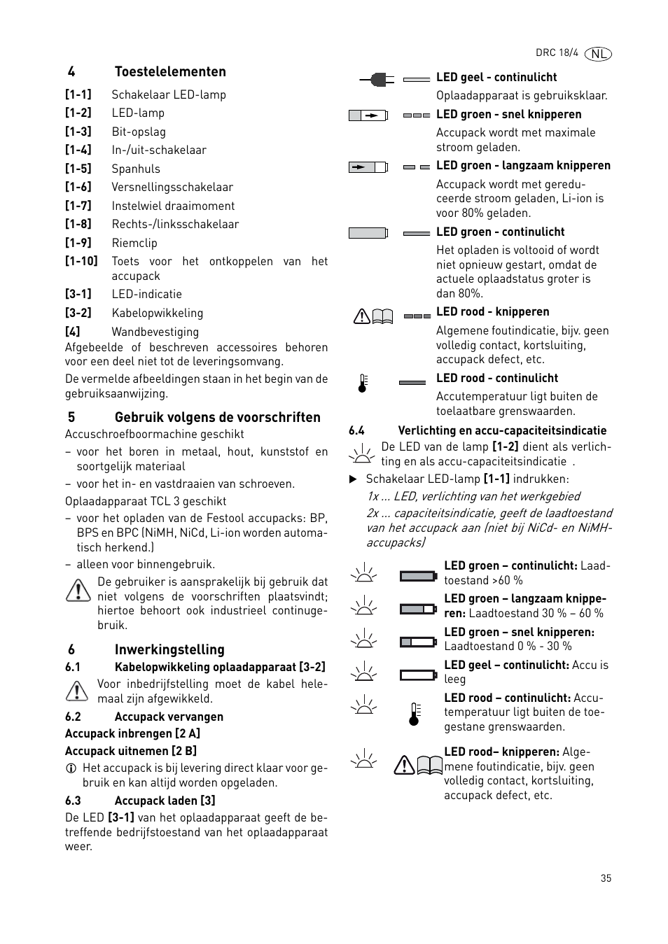 Festool DRC 18-4 User Manual | Page 35 / 81