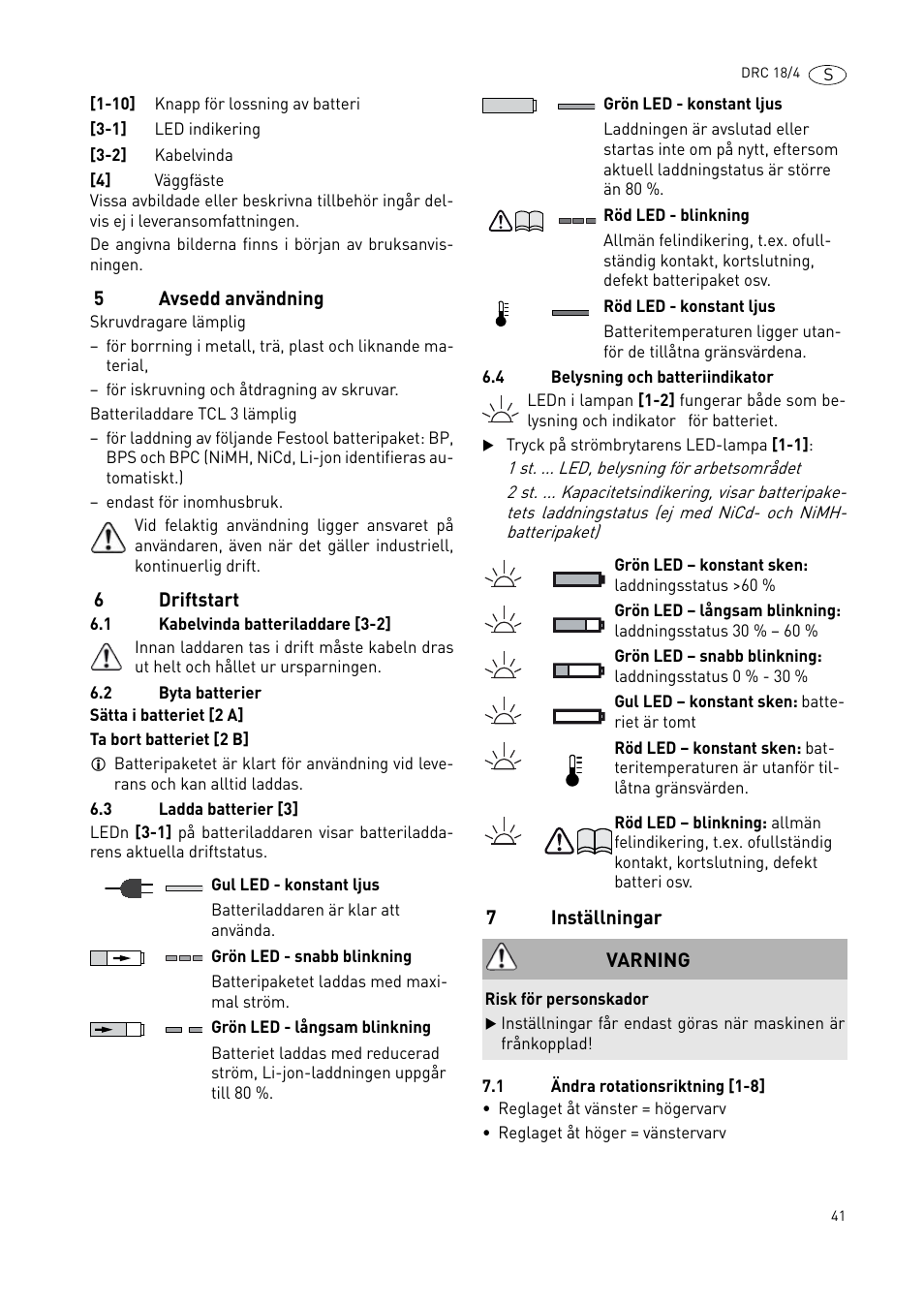 Festool DRC 18-4 User Manual | Page 41 / 81
