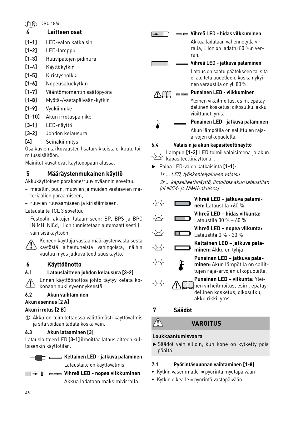 Festool DRC 18-4 User Manual | Page 46 / 81