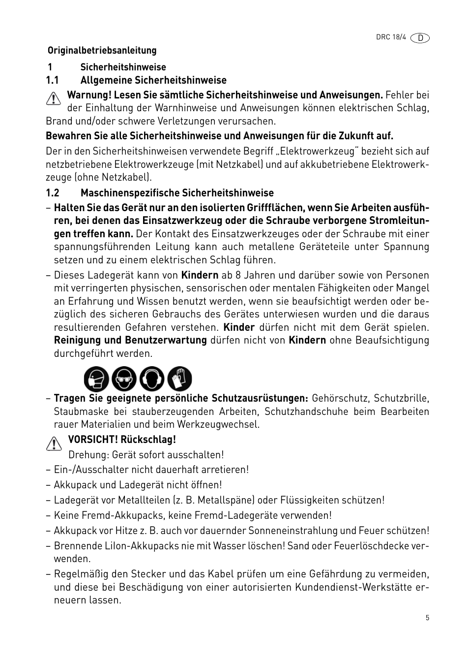 Festool DRC 18-4 User Manual | Page 5 / 81