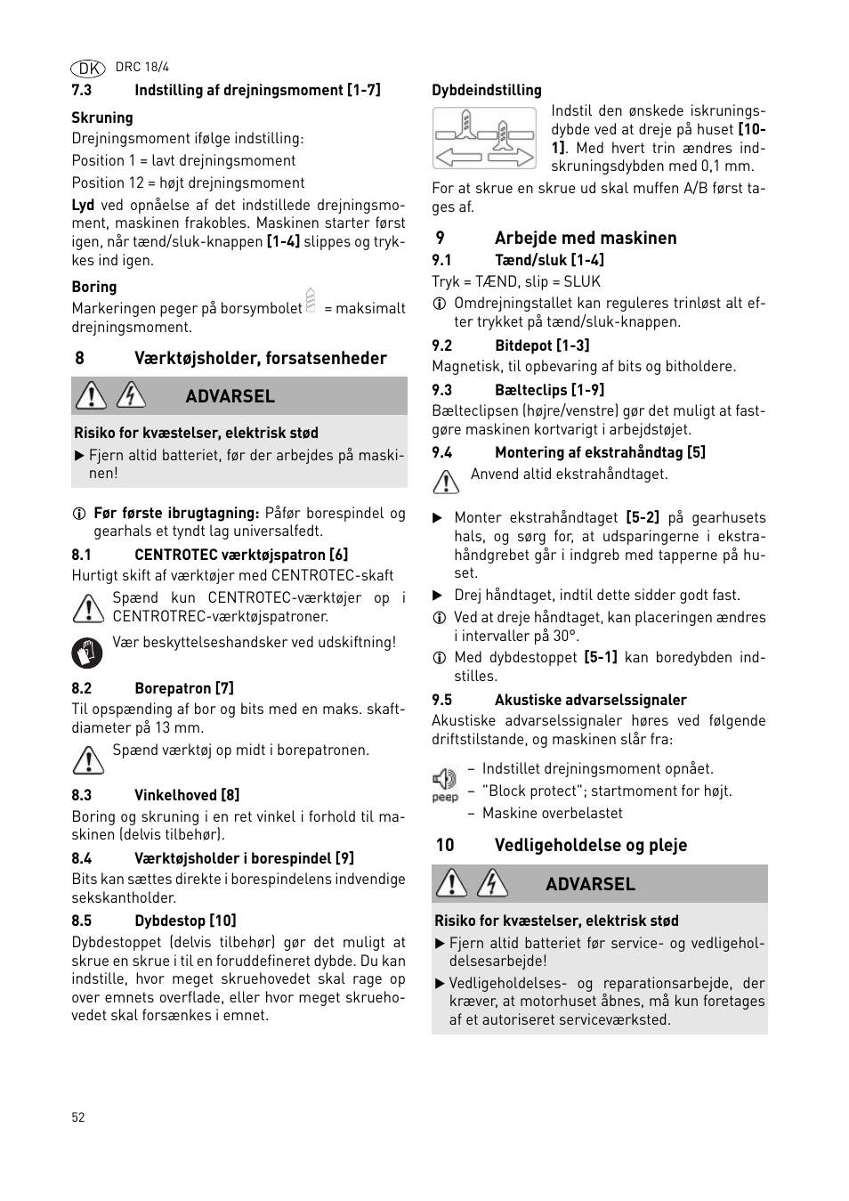 Festool DRC 18-4 User Manual | Page 52 / 81