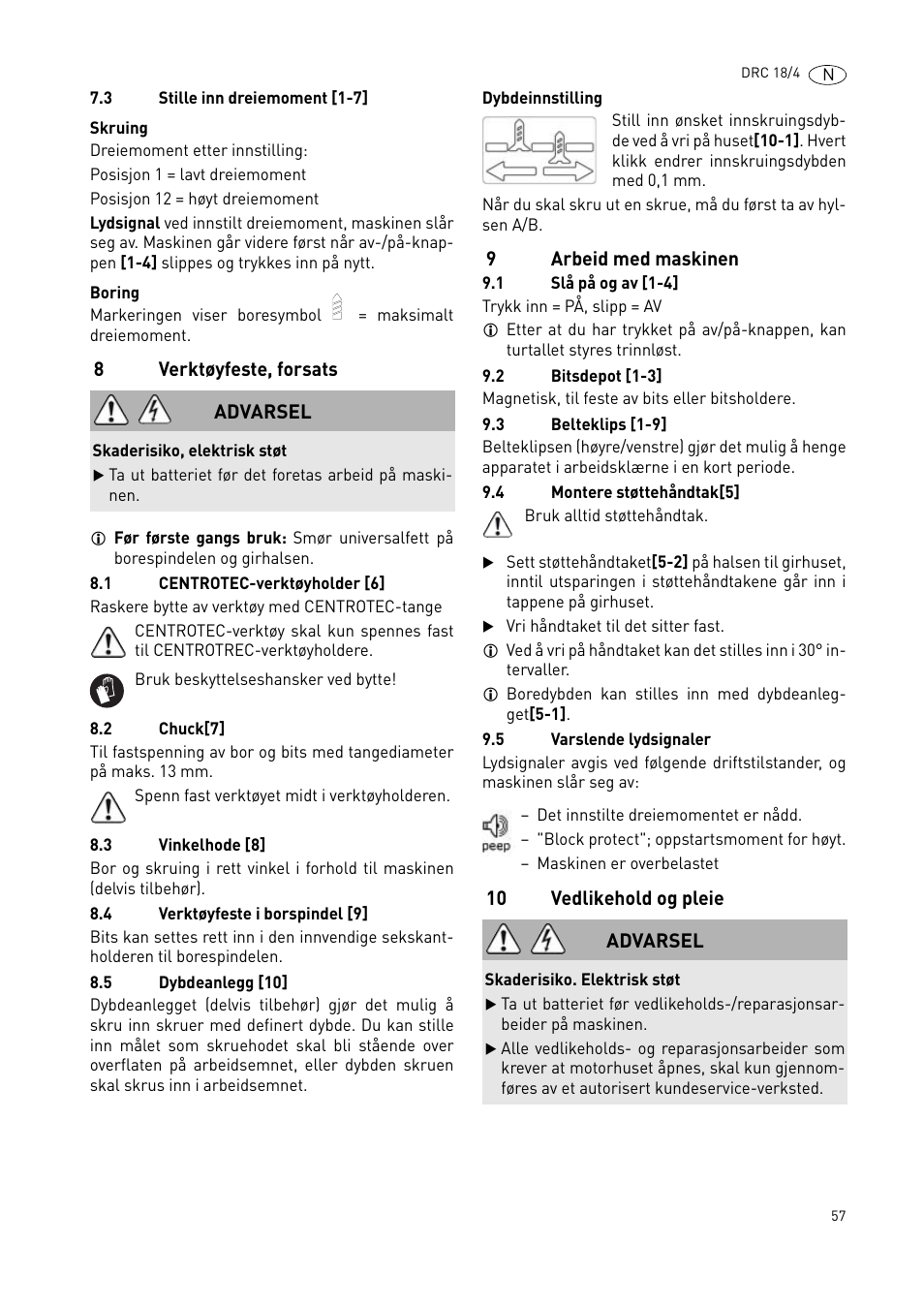 Festool DRC 18-4 User Manual | Page 57 / 81