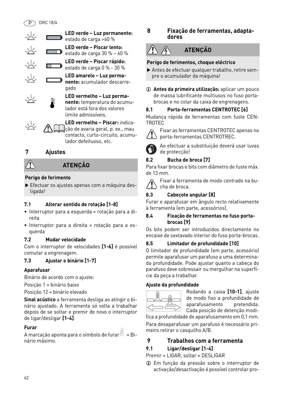 Festool DRC 18-4 User Manual | Page 62 / 81