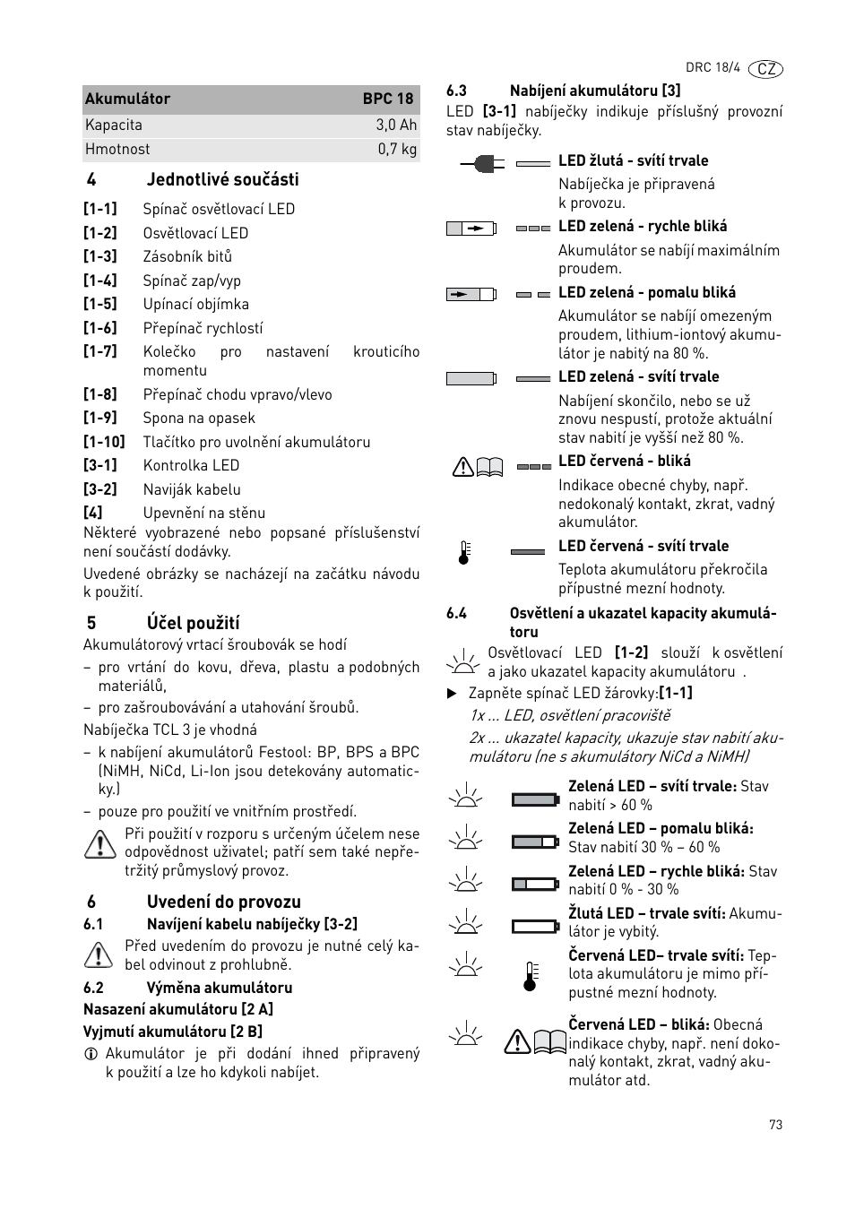 Festool DRC 18-4 User Manual | Page 73 / 81