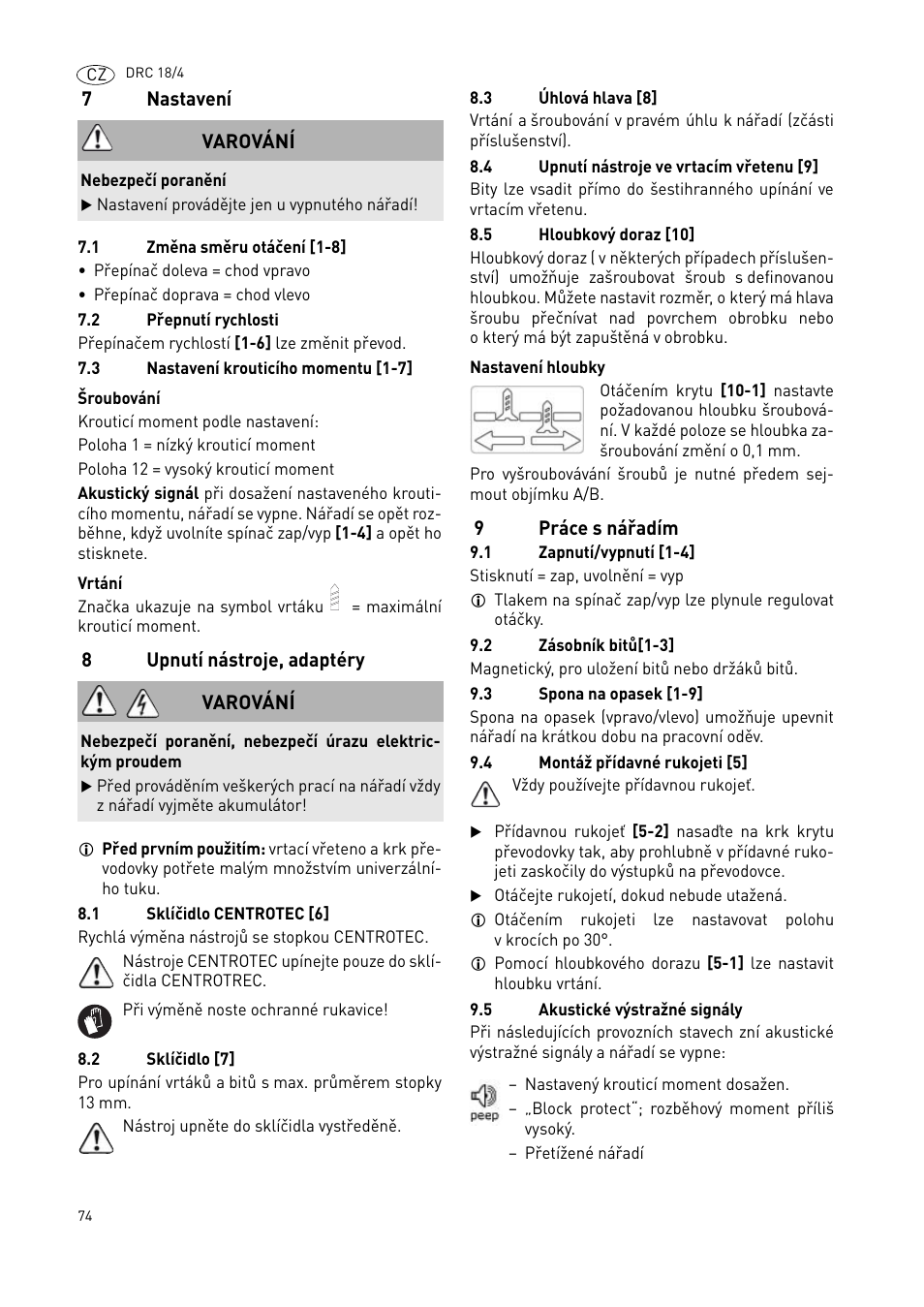 Festool DRC 18-4 User Manual | Page 74 / 81