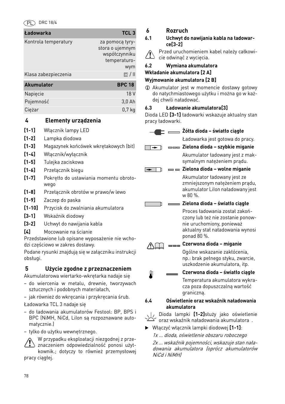 Festool DRC 18-4 User Manual | Page 78 / 81