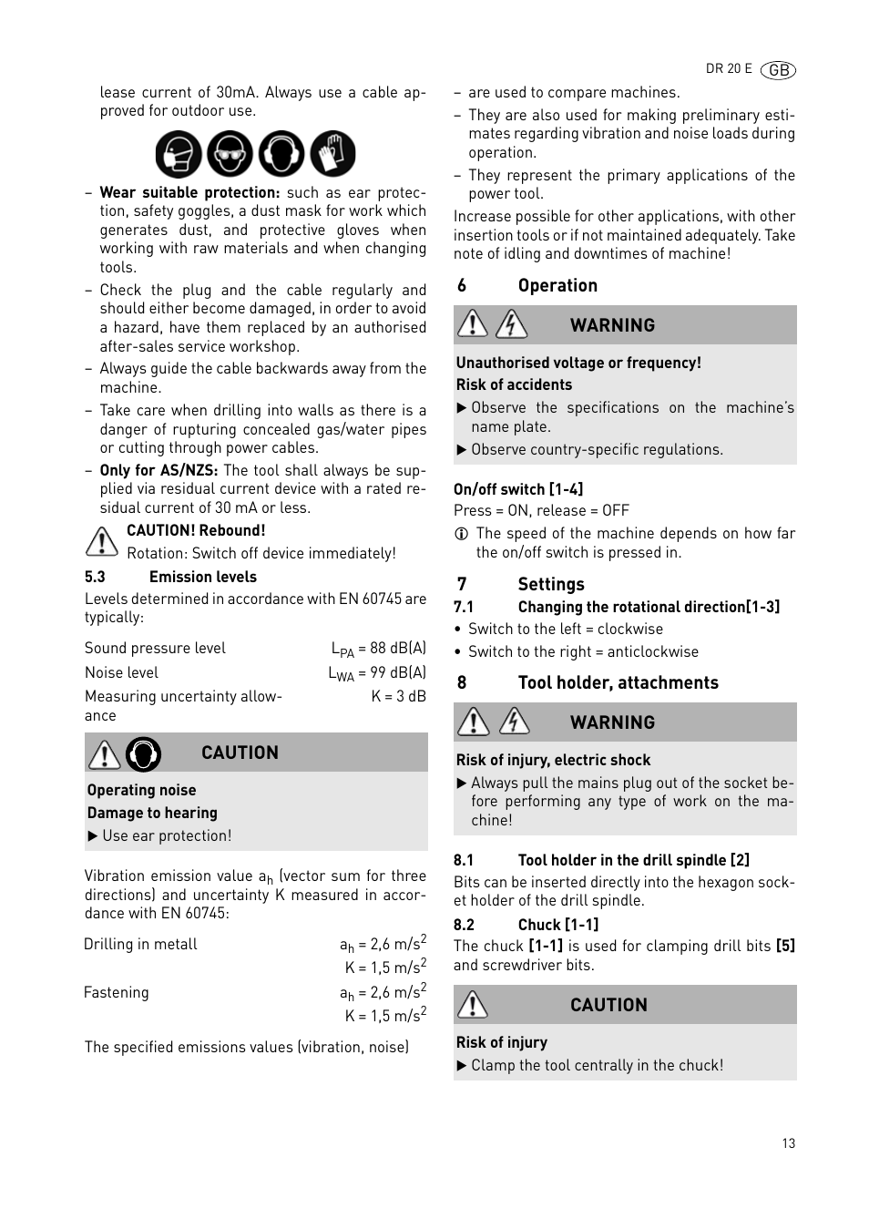 Festool DR 20 User Manual | Page 13 / 62