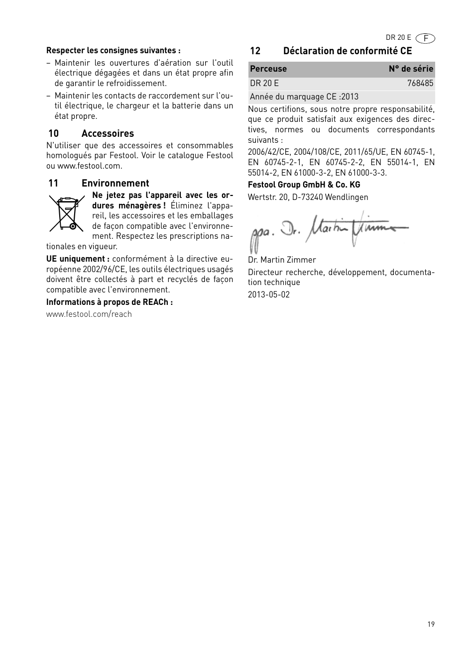 Festool DR 20 User Manual | Page 19 / 62