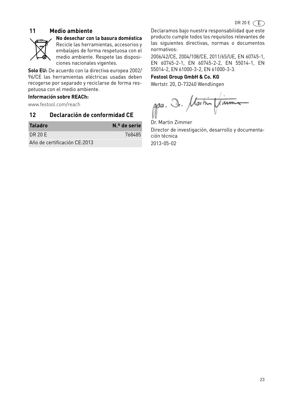 Festool DR 20 User Manual | Page 23 / 62