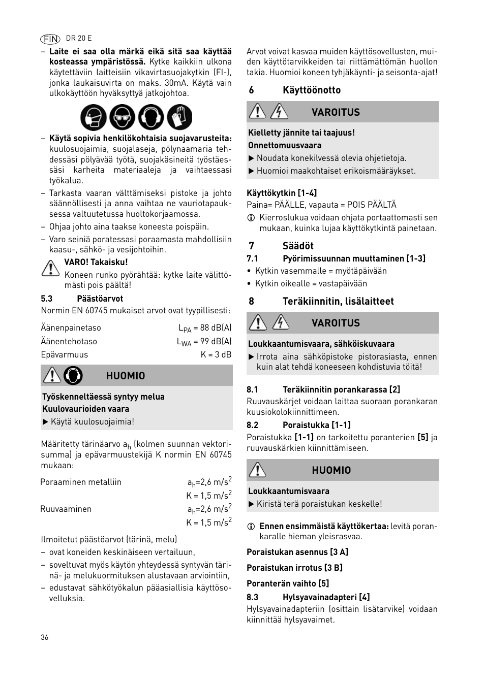 Festool DR 20 User Manual | Page 36 / 62