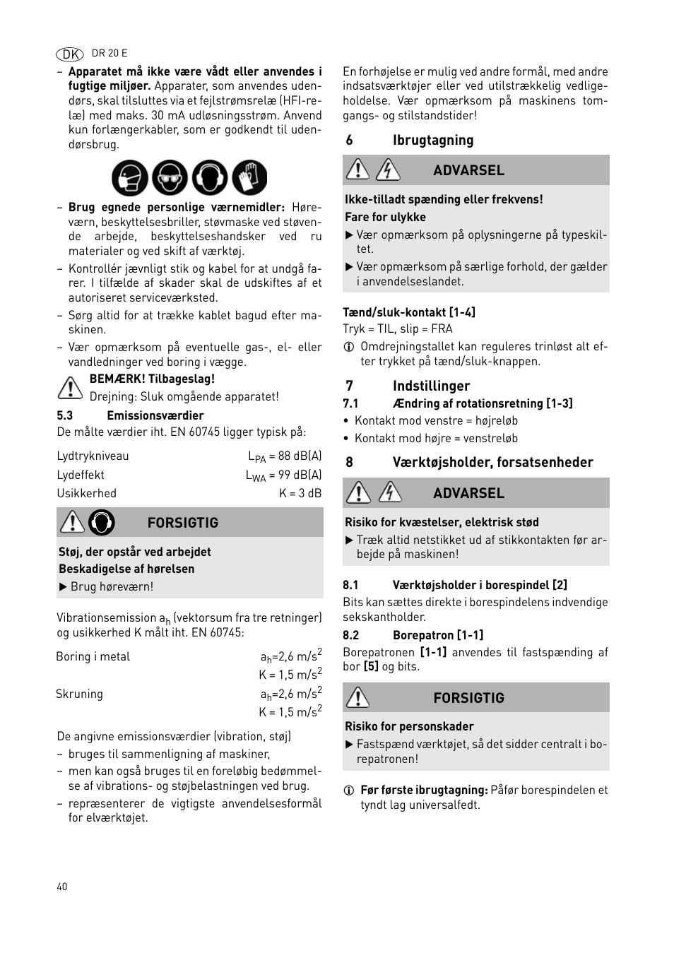 Festool DR 20 User Manual | Page 40 / 62