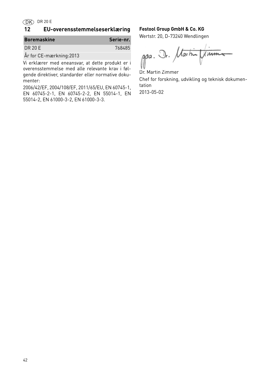 Festool DR 20 User Manual | Page 42 / 62