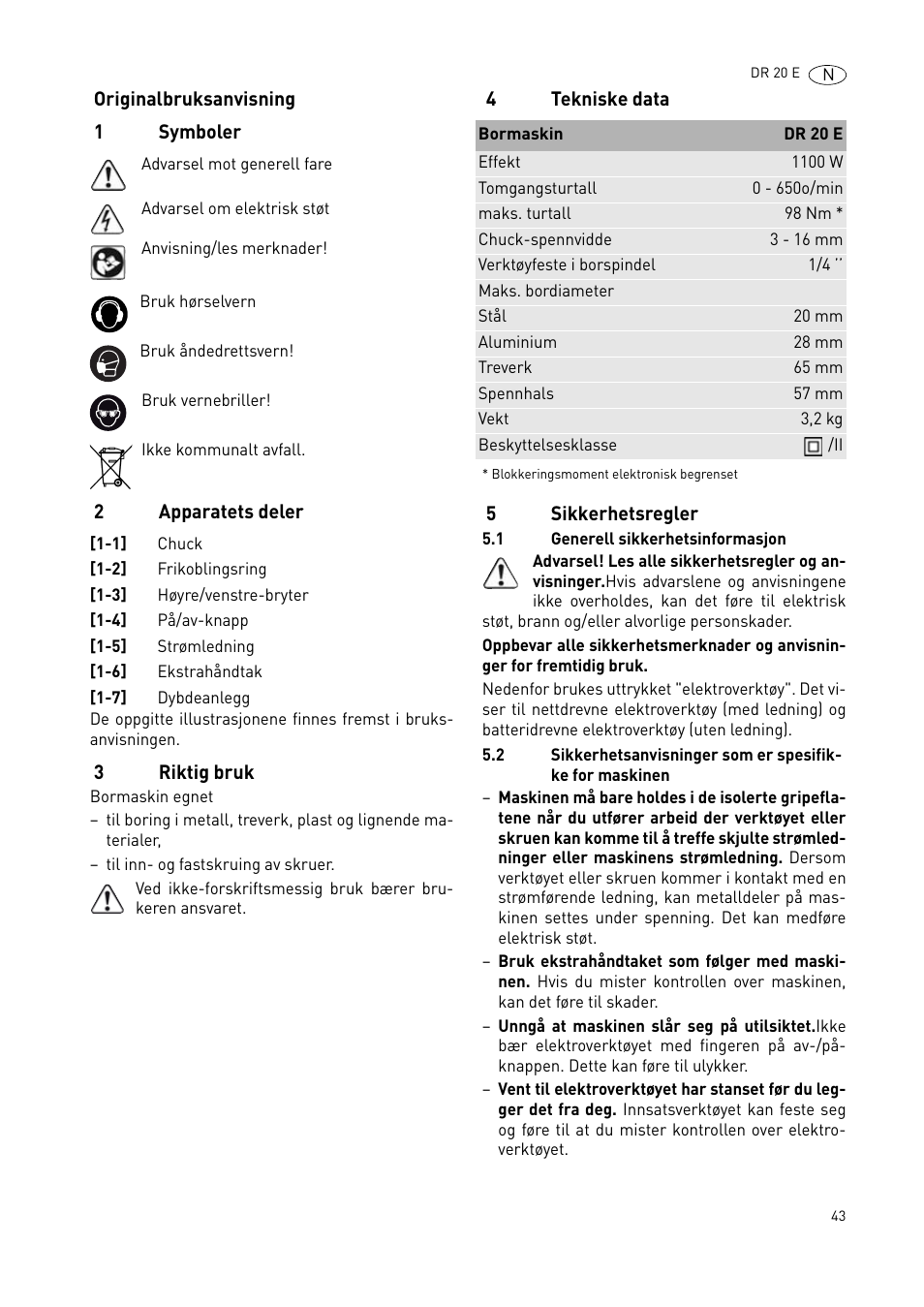 Festool DR 20 User Manual | Page 43 / 62