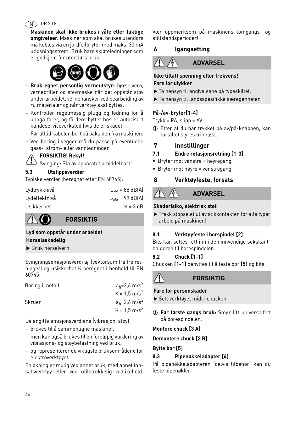 Festool DR 20 User Manual | Page 44 / 62