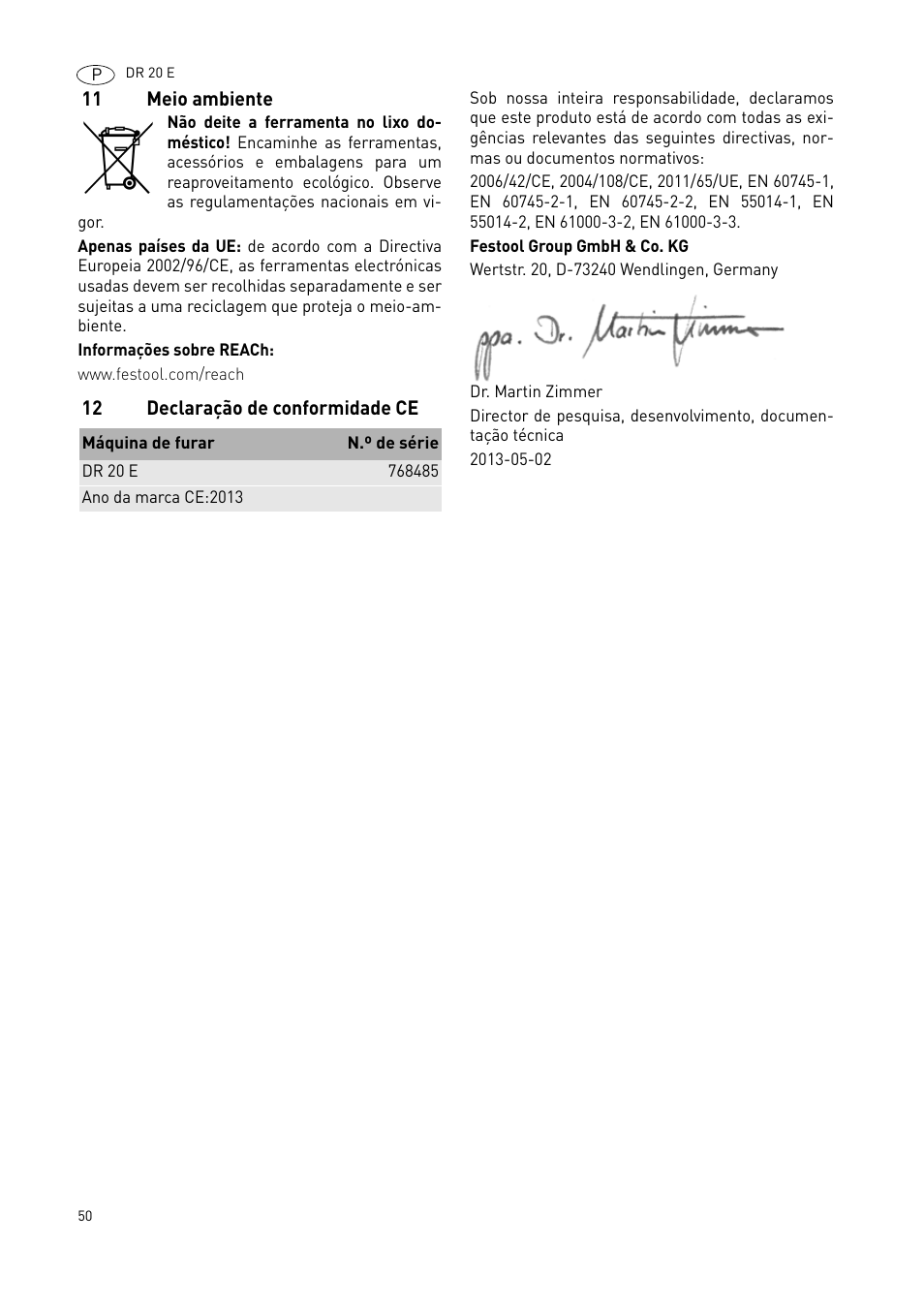 Festool DR 20 User Manual | Page 50 / 62