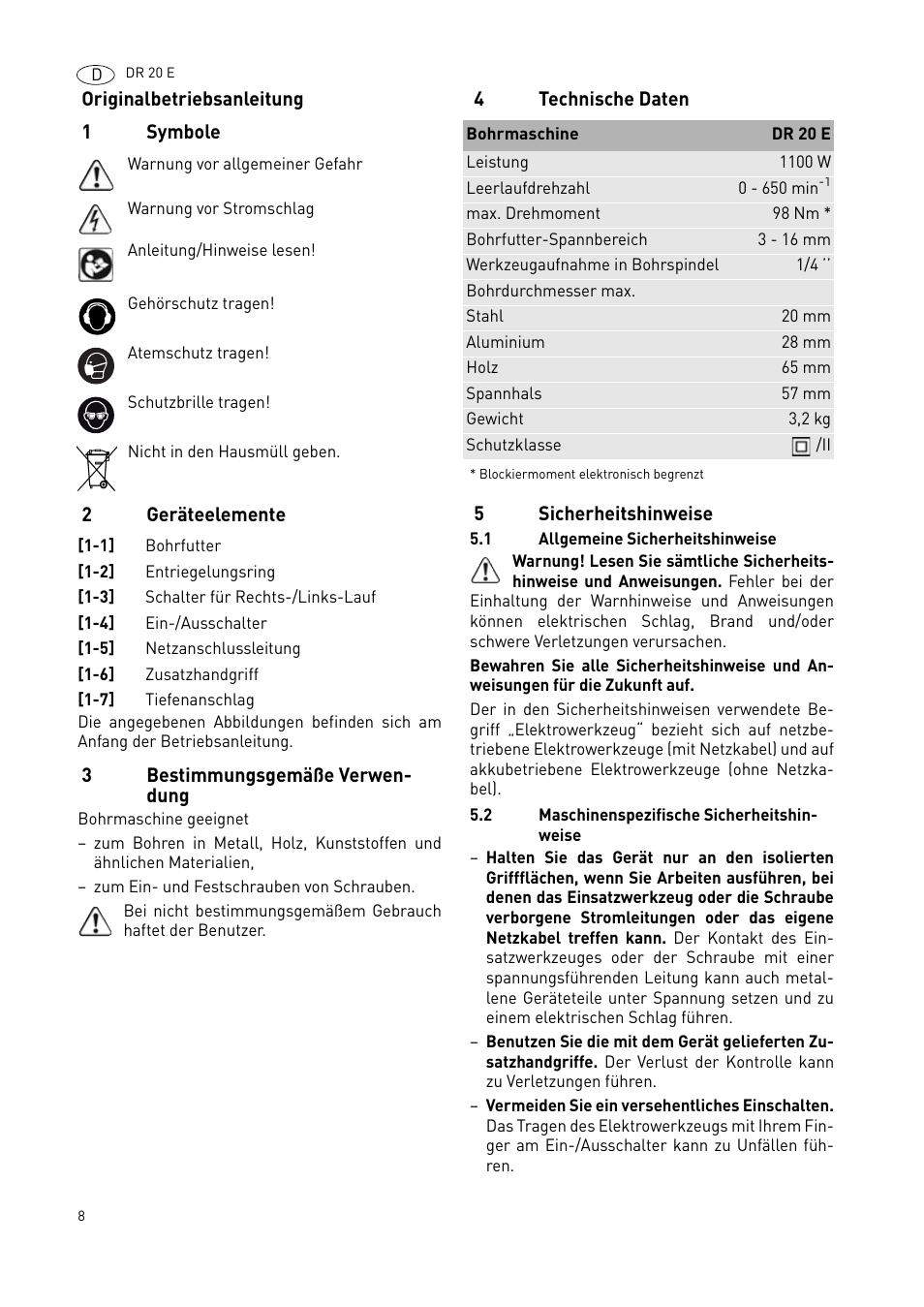 Festool DR 20 User Manual | Page 8 / 62