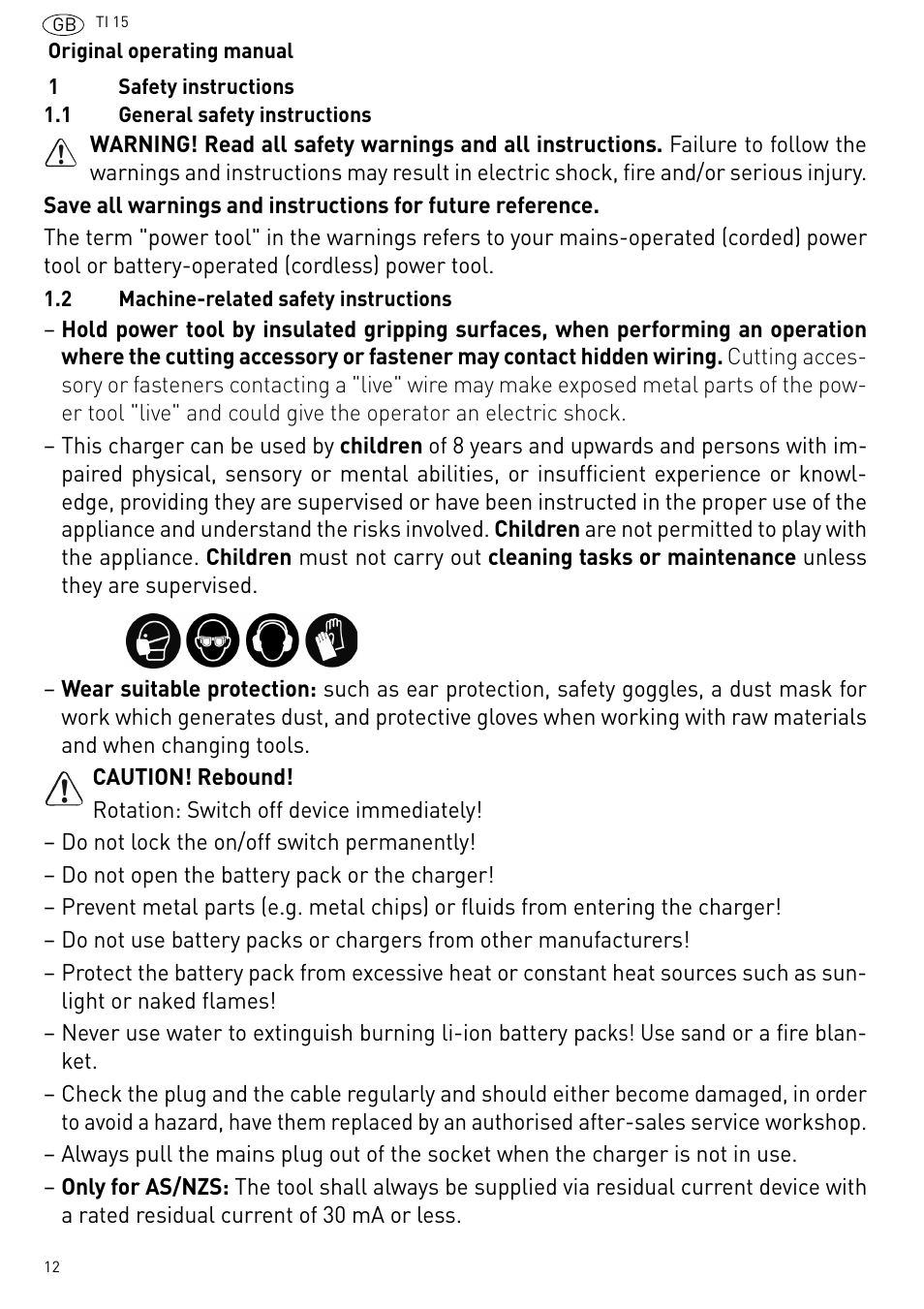 Festool Ti 15 User Manual | Page 12 / 90