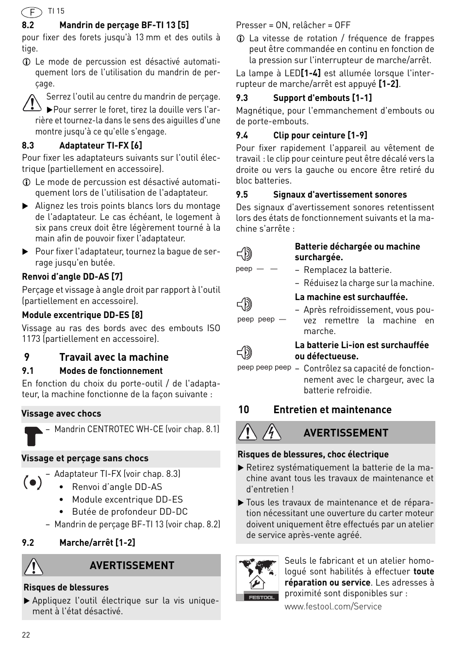 Festool Ti 15 User Manual | Page 22 / 90