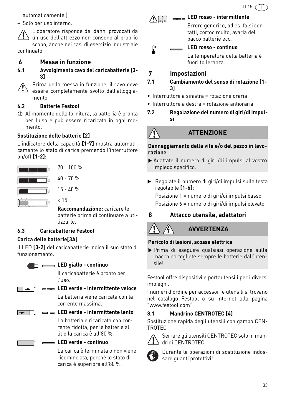 Festool Ti 15 User Manual | Page 33 / 90