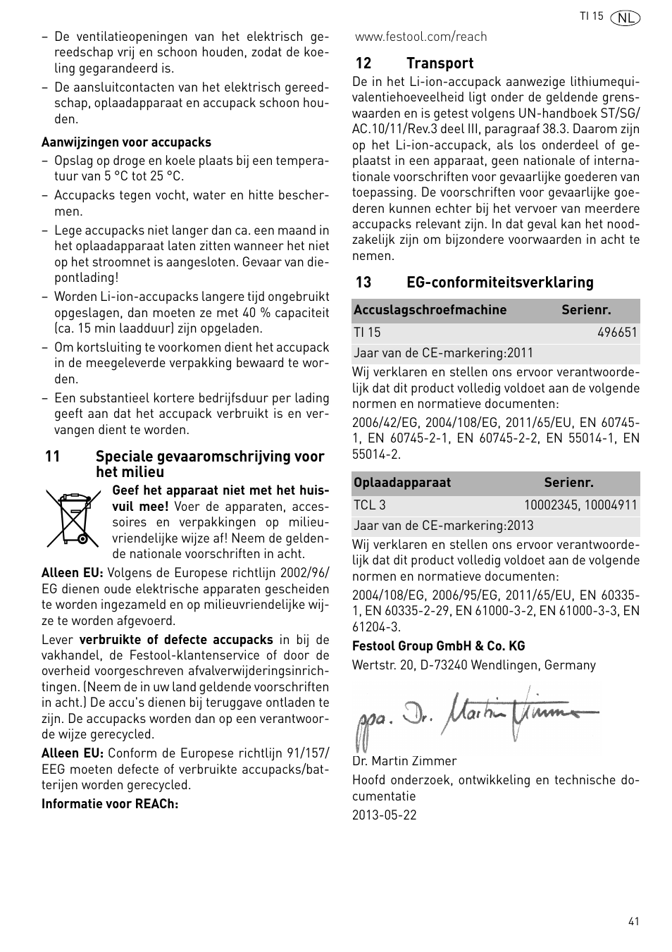 Festool Ti 15 User Manual | Page 41 / 90