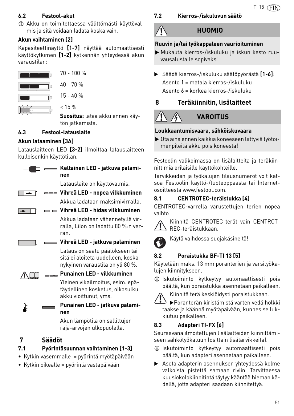 Festool Ti 15 User Manual | Page 51 / 90