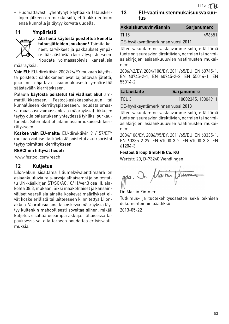 Festool Ti 15 User Manual | Page 53 / 90