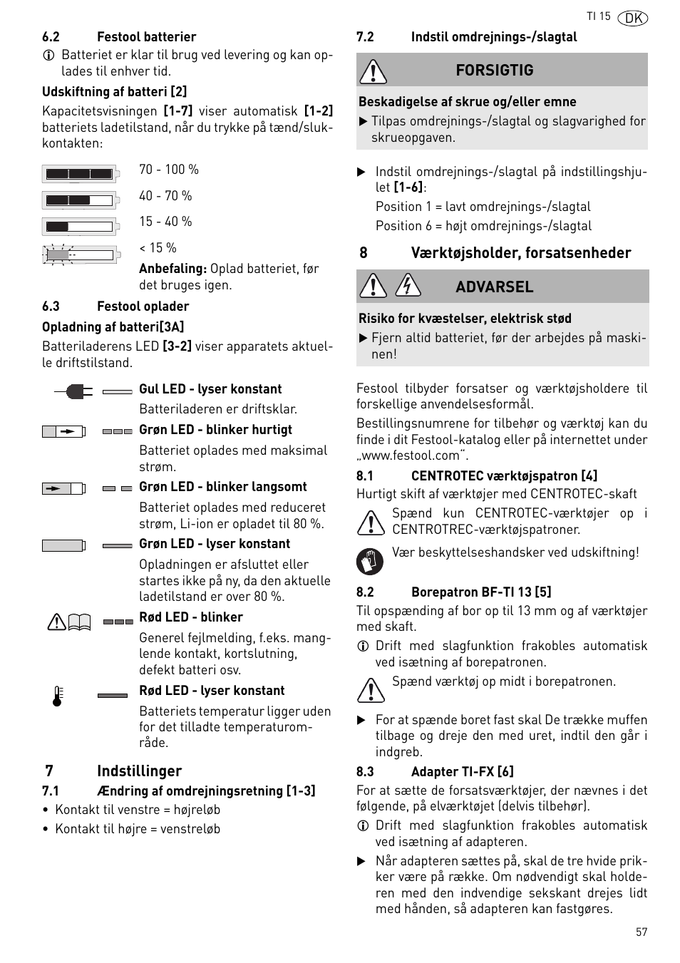 Festool Ti 15 User Manual | Page 57 / 90