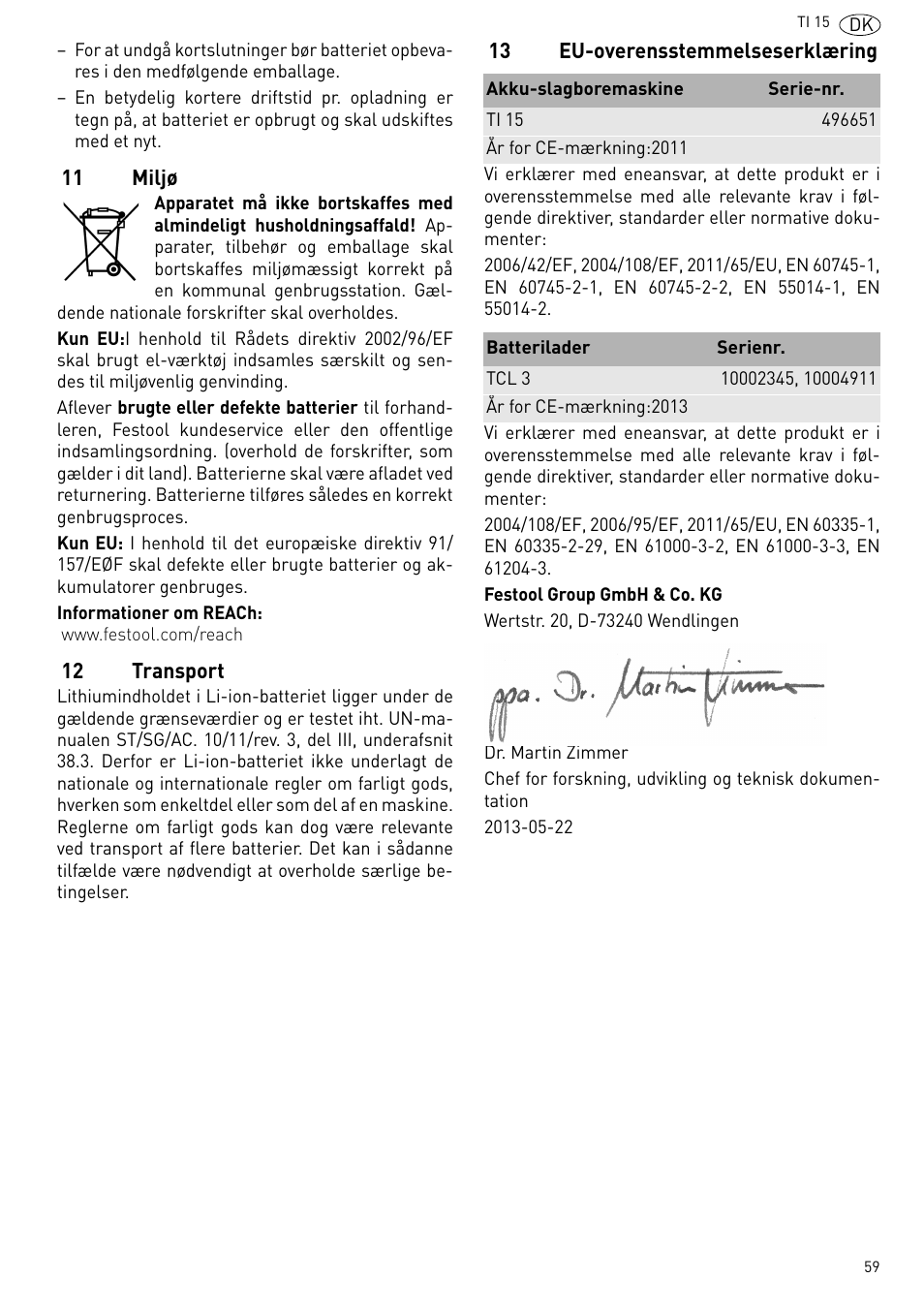 Festool Ti 15 User Manual | Page 59 / 90