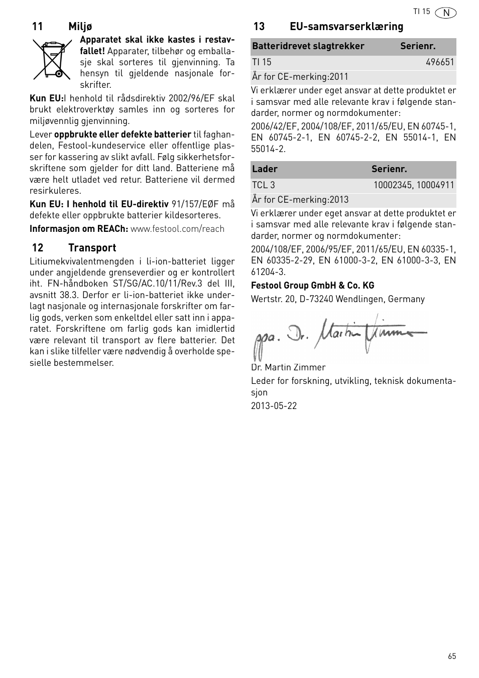 Festool Ti 15 User Manual | Page 65 / 90