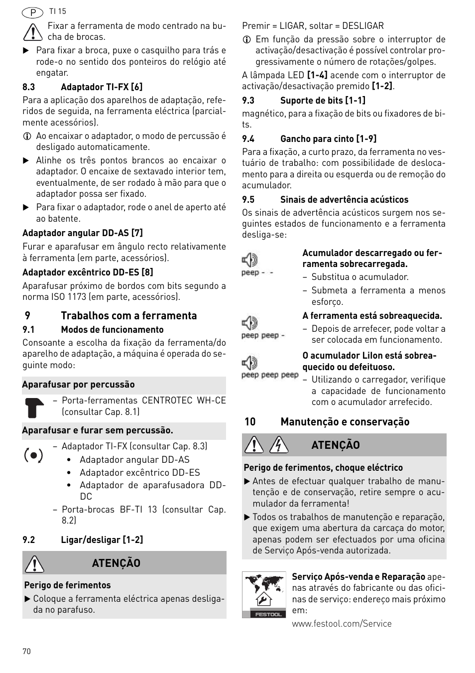 Festool Ti 15 User Manual | Page 70 / 90