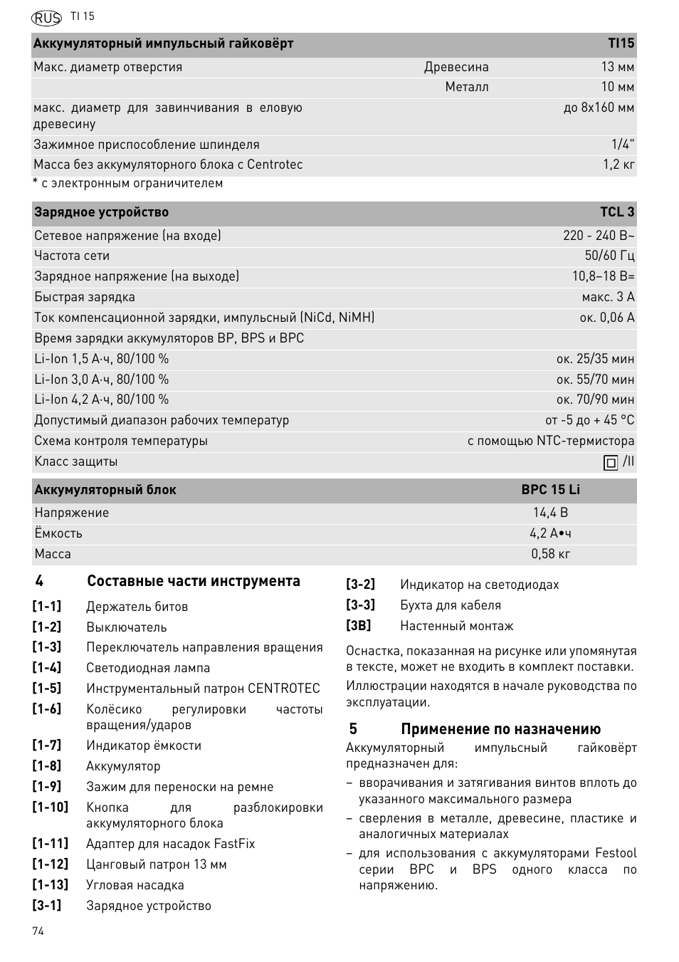 Festool Ti 15 User Manual | Page 74 / 90