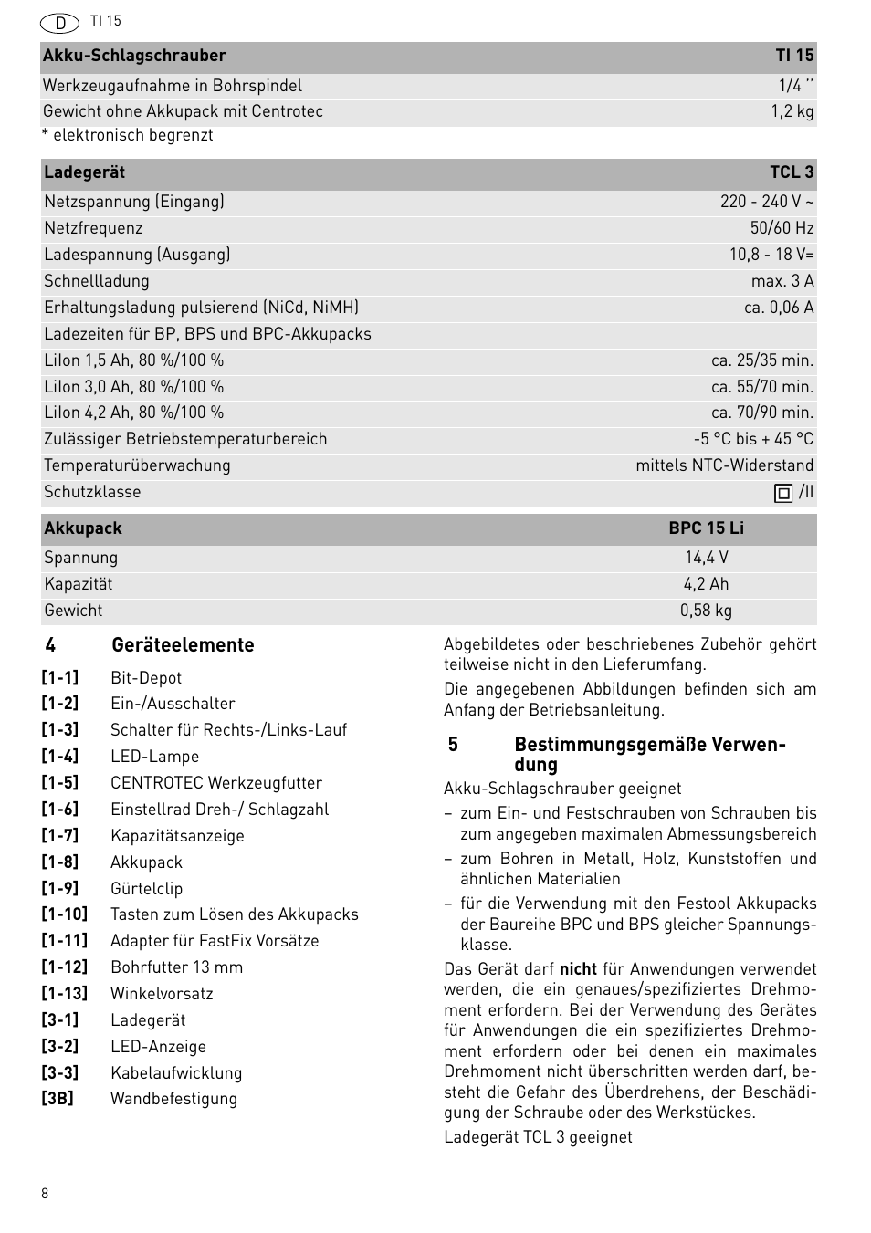 Festool Ti 15 User Manual | Page 8 / 90