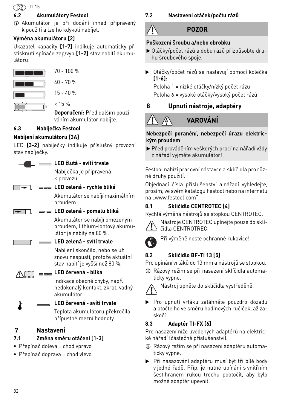 Festool Ti 15 User Manual | Page 82 / 90