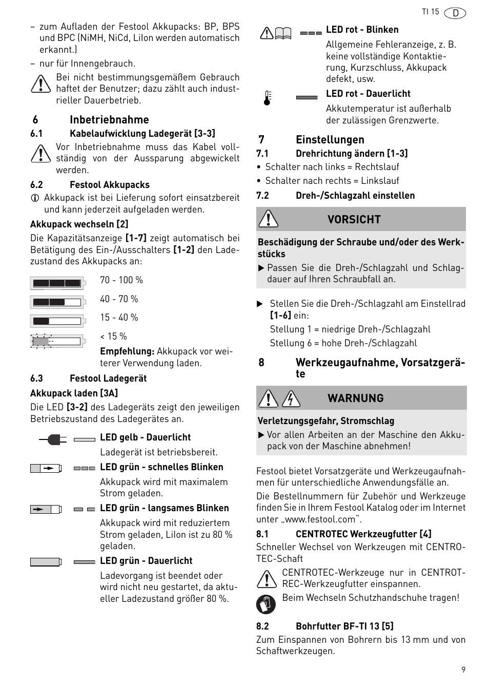 Festool Ti 15 User Manual | Page 9 / 90