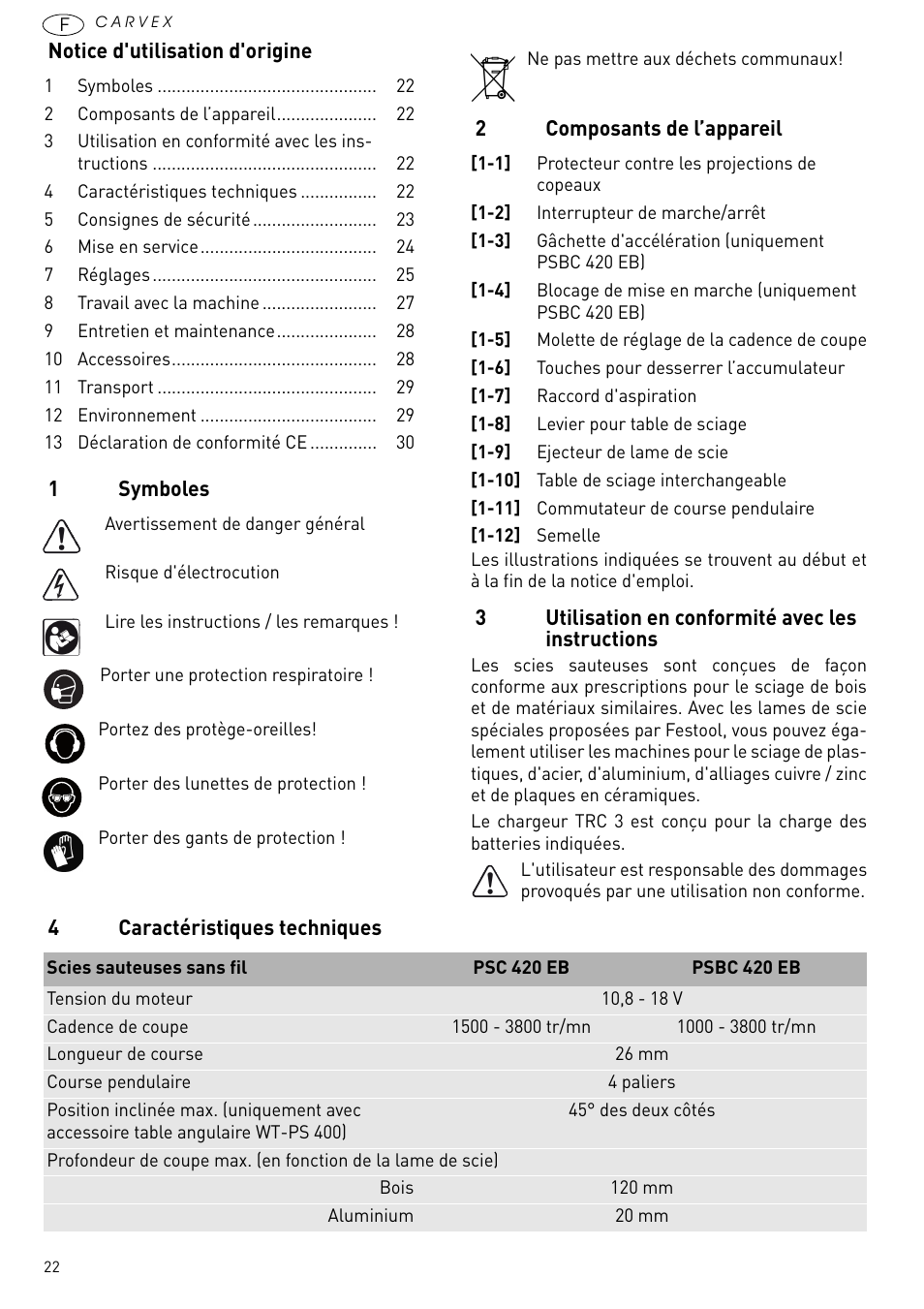 Festool PSBC 420 EB User Manual | Page 22 / 132