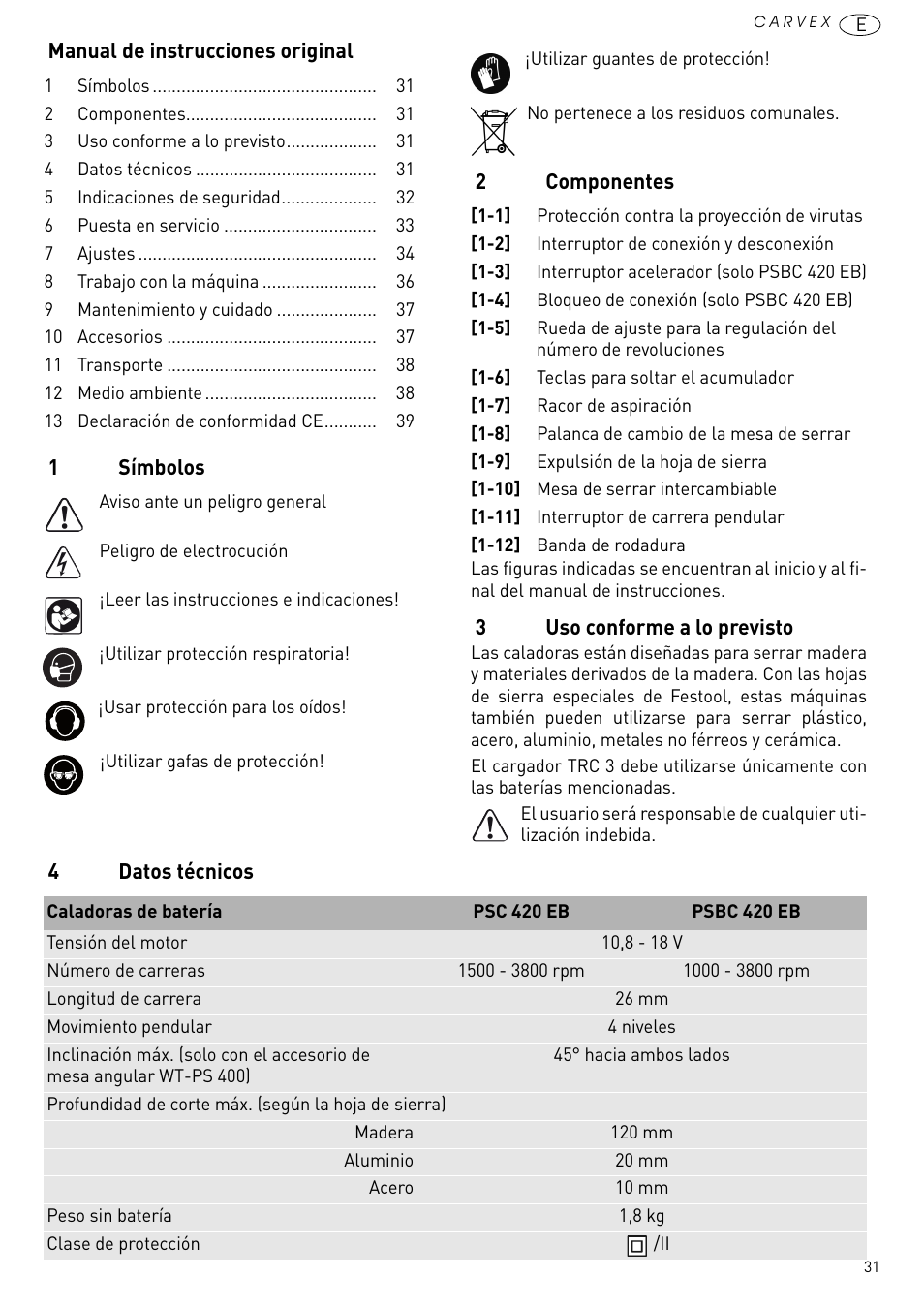 Festool PSBC 420 EB User Manual | Page 31 / 132