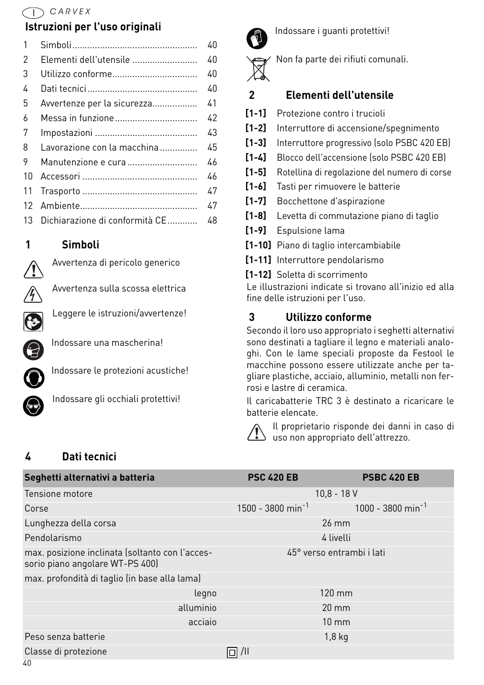 Festool PSBC 420 EB User Manual | Page 40 / 132