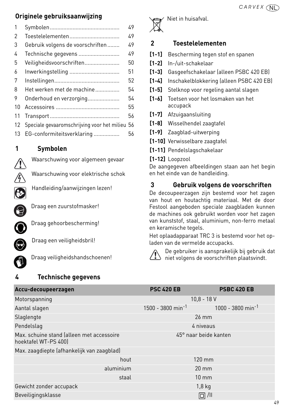 Festool PSBC 420 EB User Manual | Page 49 / 132