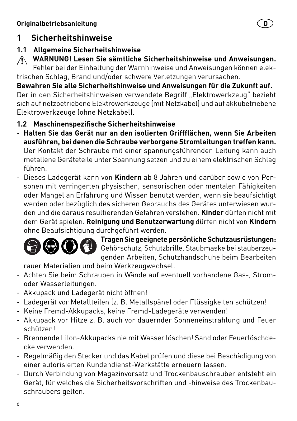 1 sicherheitshinweise | Festool DWC 18 User Manual | Page 6 / 99