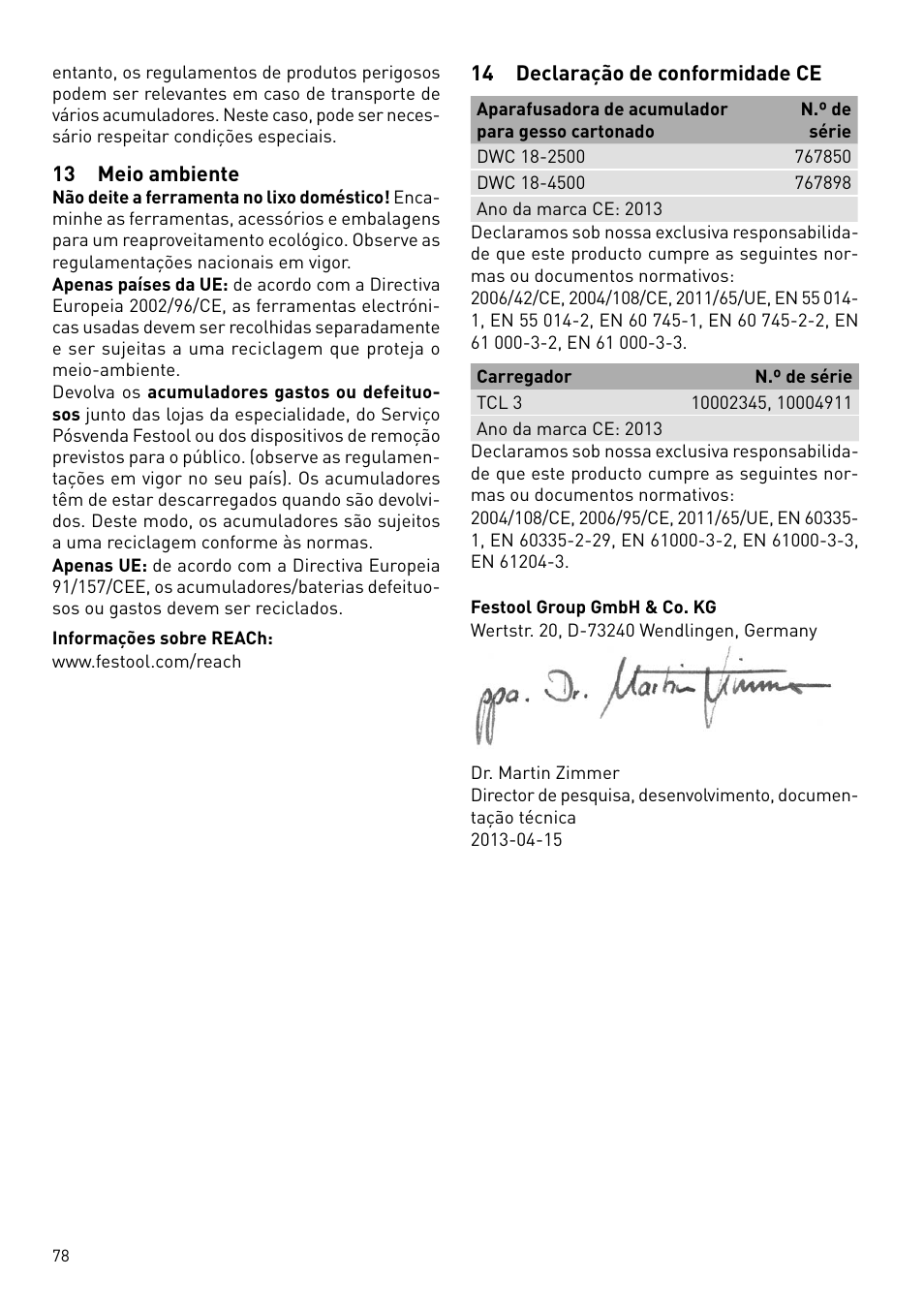 Festool DWC 18 User Manual | Page 78 / 99