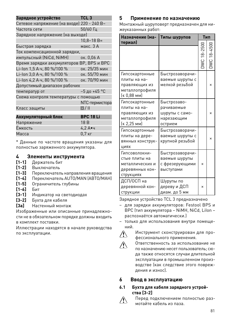 Festool DWC 18 User Manual | Page 81 / 99
