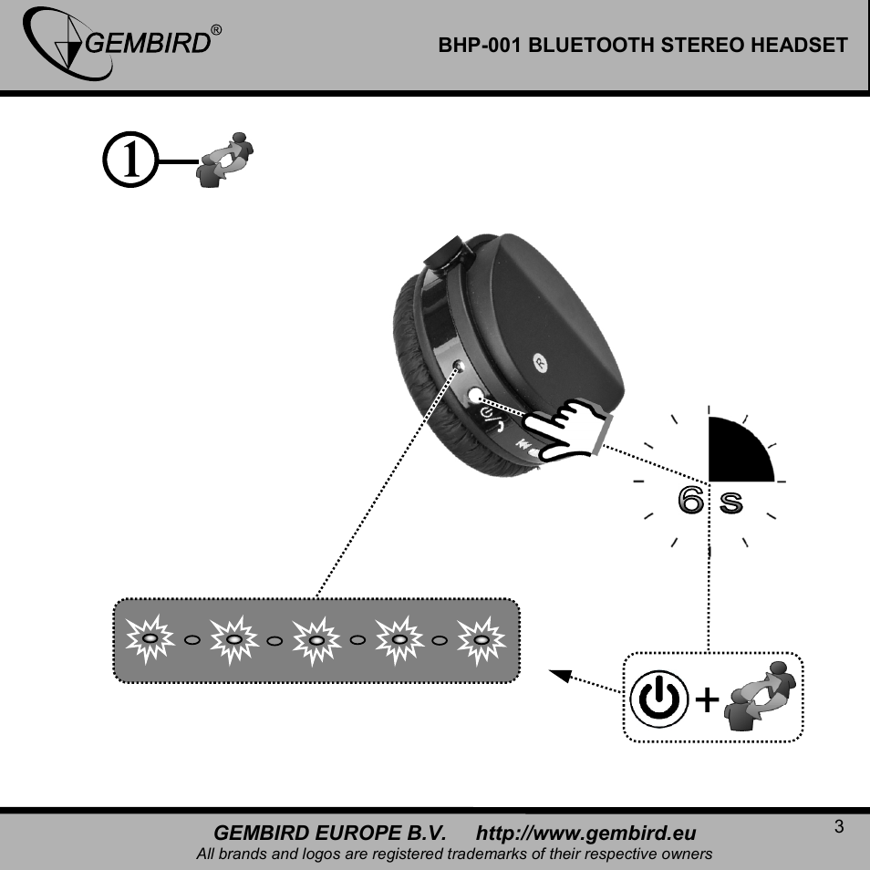 Gembird BHP-001 User Manual | Page 3 / 13